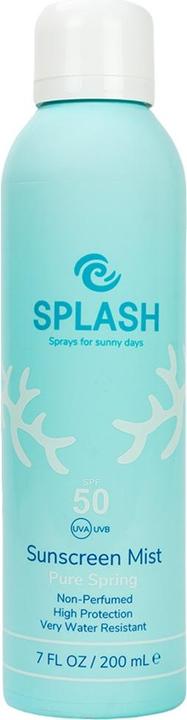 Splash Pure Spring Non-Perfumed Sunscreen Mist SPF 50 200 ml (Sonnenspray, SPF 50, 200 ml)