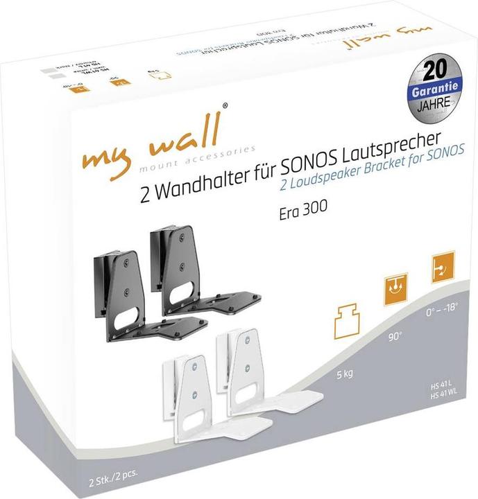 Immagine prodotto myWall 2 staffe da parete per i diffusori SONOS Era 300 (1 pz., Installazione a parete, Rotante, Inclinabile)