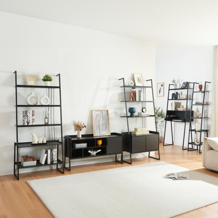 Actual product image En.Casa Storfjord 5-piece furniture set 1xdesk, 3xshelf, 1xTV cabinet