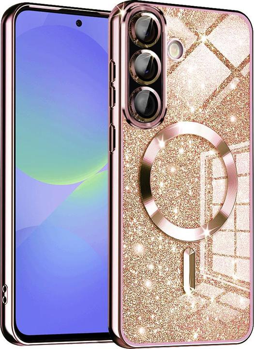 Actual product image Techsuit - Luxury Glitter MagSafe - Samsung Galaxy A36 5G / A56 5G - Rose Gold (Samsung Galaxy A56, Samsung Galaxy A36)