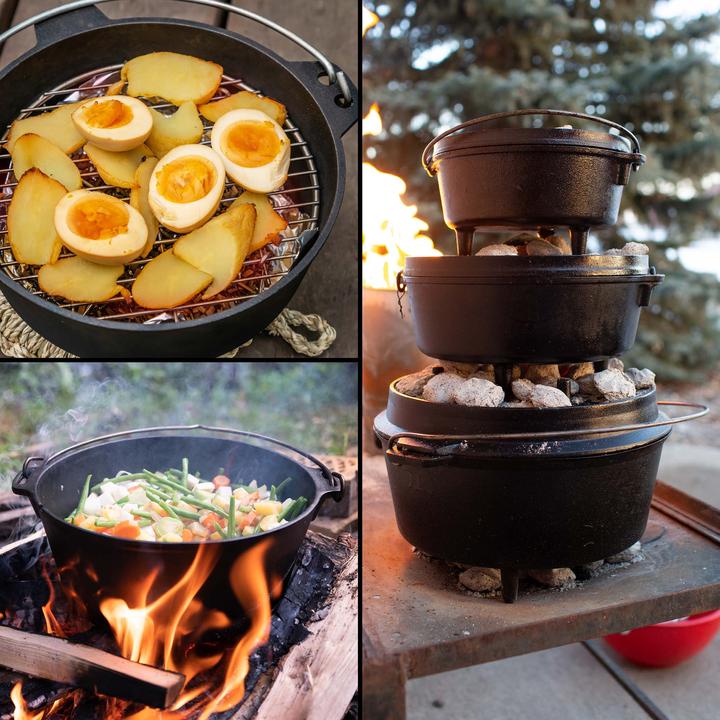 Produktbild Wiltec Dutch Oven 3l Untersetzer Deckelheber Kochtopf Gusseisen Feuertopf Schmortopf