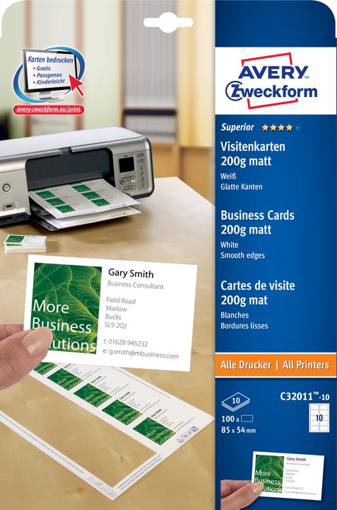 Avery Superior Business Cards (200 g/m², 10 x, A4)