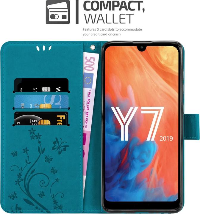 Productafbeelding Cadorabo Boekhoesje met bloem voor Huawei Y7 2019 / Y7 PRIME 2019 (Huawei Y7 (2019), Huawei Y7 Prime (2019))