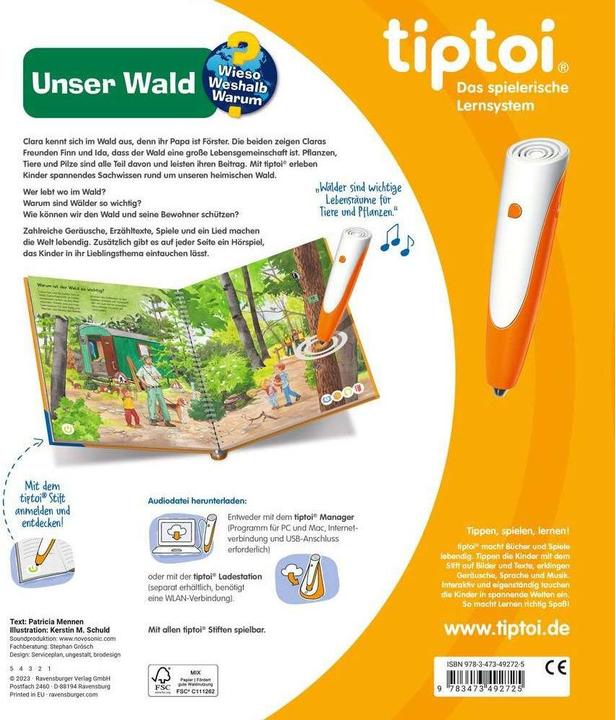 Actual product image tiptoi Wieso? Weshalb? Warum? Unser Wald (German, Patricia Mennen, Kerstin M. Guilt, 2023)