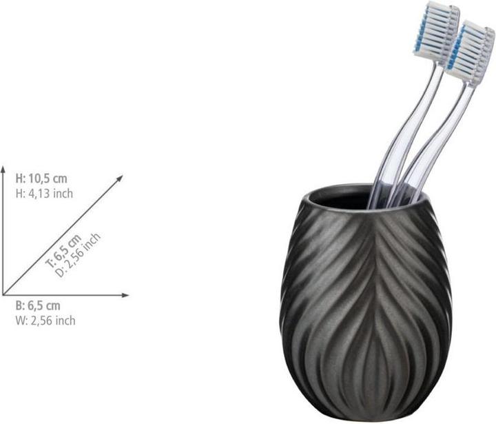 Actual product image Wenko Ceramic toothbrush tumbler Idro (6.5 x 6.5 x 10.5 cm)