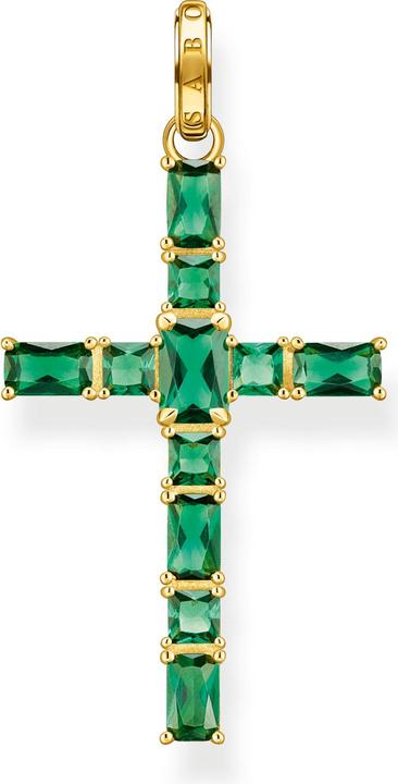Image du produit Thomas Sabo Pendentif croix pierres vertes or (Argent 925)