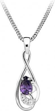 Produktbild Silver Cat Fashion necklace with amethyst zircon SC402