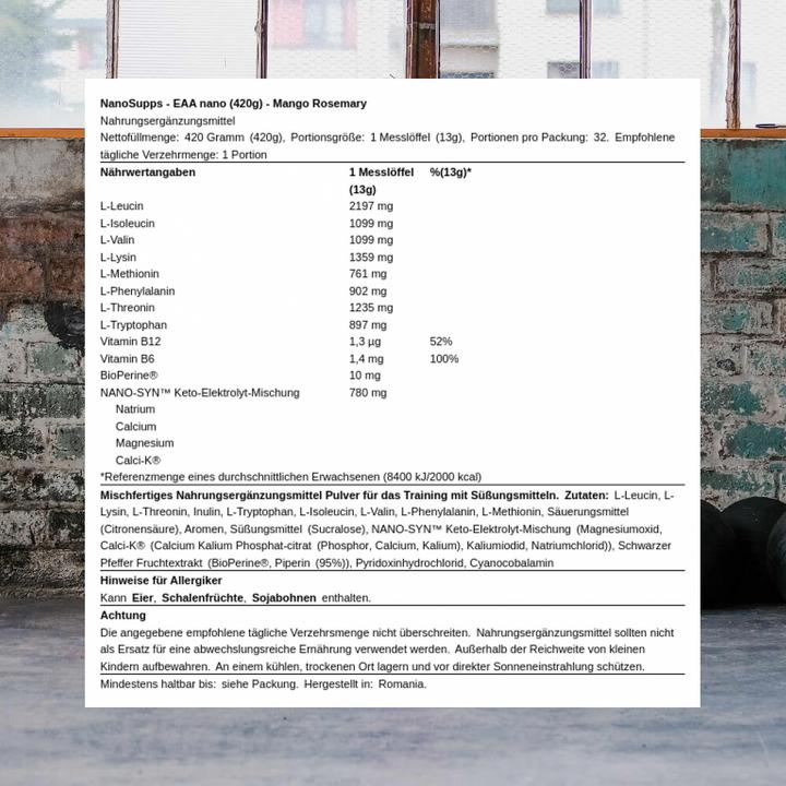 Immagine prodotto Nanosupps EAA nano (Rosmarino al mango, 1 pz., 500 g)