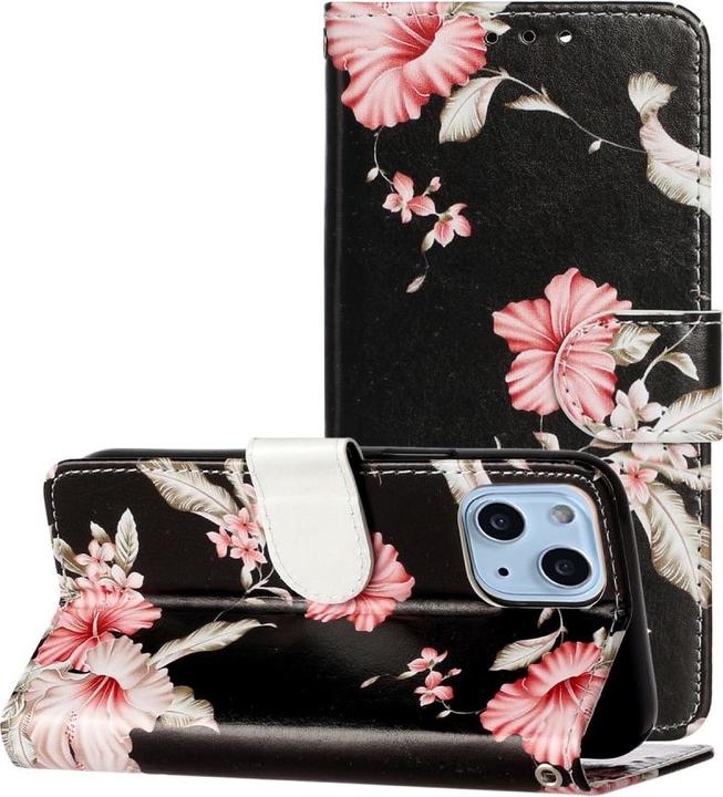Image du produit Ueli Express iPhone 13 Mini Livre Etui avec porte-cartes Fleurs rétro (Apple iPhone 13 mini)