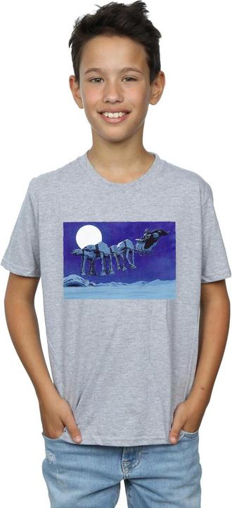 Actual product image Star Wars Boys Christmas AT-AT Sleigh T-Shirt (140, 146)