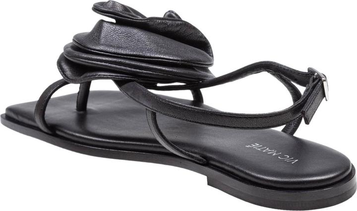 Produktbild Vic Matie square open sandal in leather with applied flower color black (39)