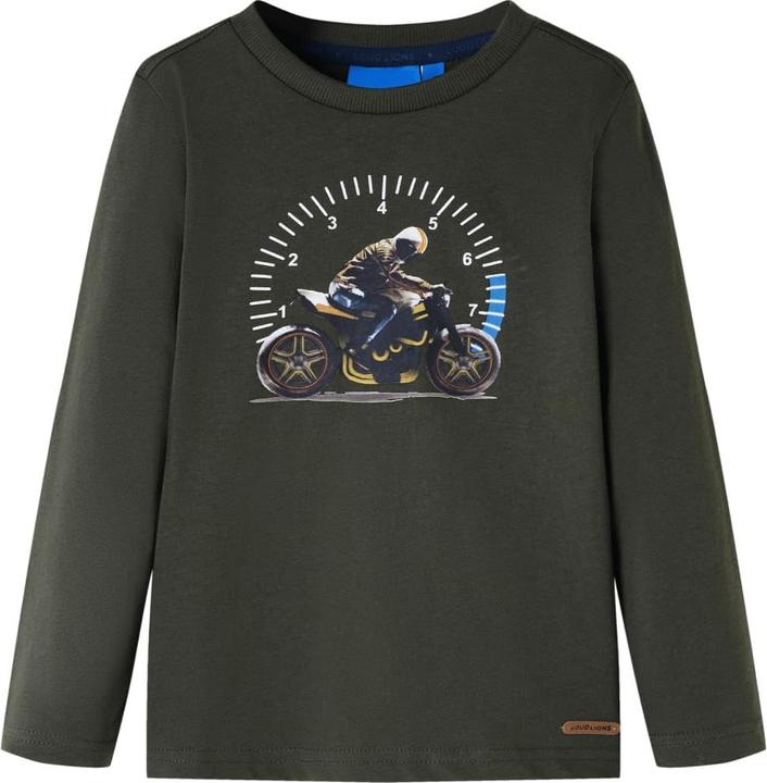 Image du produit VidaXL T-shirt manches longues enfant kaki 92,Composition : 100 % coton,Couleur (92)