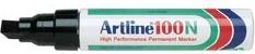 Actual product image Shachihata Artline 100N permanent marker extra wide wedge tip 7.5 - 12.0 mm black (Black, 12 mm, 12 x)