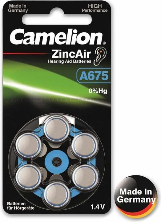 Image du produit Camelion A675 - Pile jetable - PR44 - zinc-air - 1,4 V - 6 pièce(s) - argenté (5 pcs, PR44, 620 mAh)