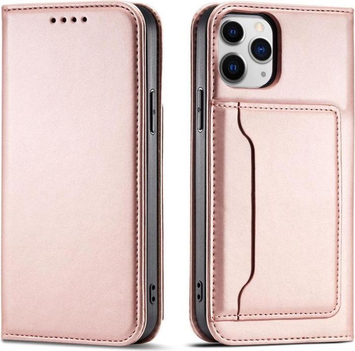 Produktbild Hurtel Magnet Card Case for iPhone 12 Pro Max Pouch Card Wallet Card Holder Pink (Apple iPhone 12 Pro Max)