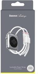 Image du produit Baseus Let's go Series iWatch Strap Lockable Rope for 3,4,5 series38 mm40 mm, BlancRose (Cordon de coton, PC, Alliage d'aluminium)