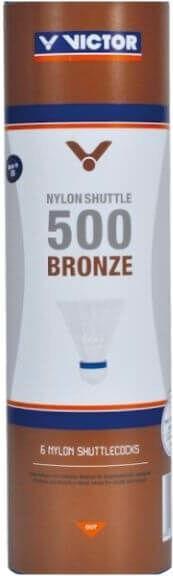 Actual product image Victor tube of 6 badminton shuttlecocks nylon 500
