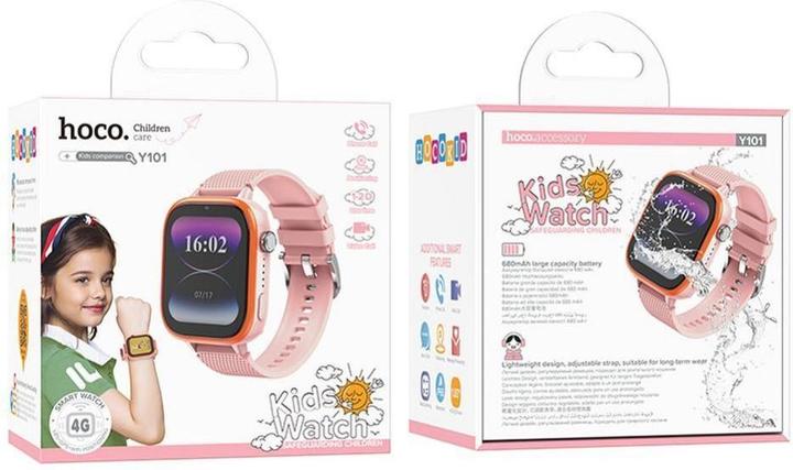 Image du produit Hoco Headphone with microphone smartwatch for kids with call function 4G Y101 pink (4G)