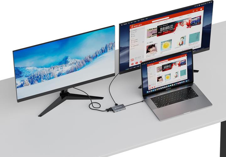 Produktbild Conceptronic Dock USB-C->HDMI,VGA,GbE,3xUSB3.0,100WPD 0.25m (USB-C, 6 Ports)