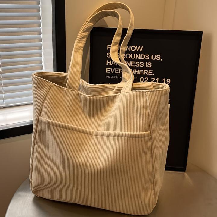 Produktbild Only-Bags.Store Cord-Tasche mit festen Schulterriemen, lässig einfarbig, Reissverschluss, Polyester gefüttert