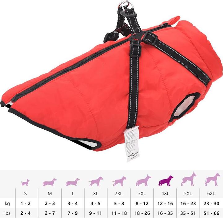 Image du produit VidaXL Manteau pour chien avec harnais Imperméable Réfléchissant (48, Manteau pour chien)