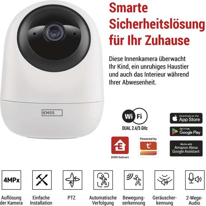 Produktbild Emos GoSmart Rotierende Überwachungskamera IP-220W mit WiFi (2560 x 1440 Pixels)