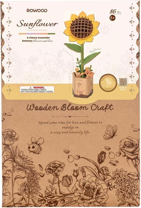 Actual product image Robotime Sunflower - Wooden construction kit flower