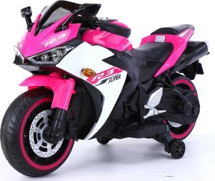 Produktbild Es-toys Elektro Kindermotorrad 888 – 12V 4,5A Akku – mit Stützräder, Musik und Lichter -Pink