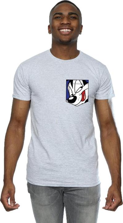 Produktbild Looney Tunes Pepe Le Pew Face Faux Pocket TShirt (M)
