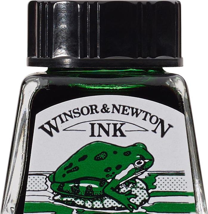 Winsor & Newton Drawing Ink 14ml Brilliant Green 046 (Brilliant Green, 14 ml)