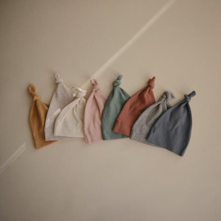 Actual product image Mushie Ribbed Baby Beanie