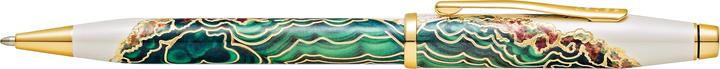 Image du produit Cross Stylo à bille twist Wanderlust Borneo Blanc Laque Vert Or Boîte cadeau (Laque blanche Vert Or, 1 x)