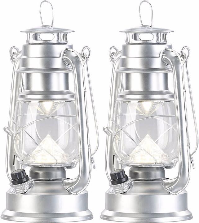Image du produit Lunartec Jeu de 2 lampes tempête LED ultra lumineuses (2 x)