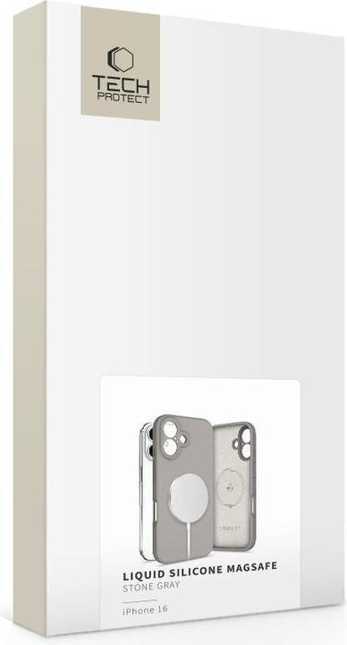Actual product image Tech-Protect Liquid Silicone MagSafe iPhone 16 Case - Gray (Apple iPhone 16)