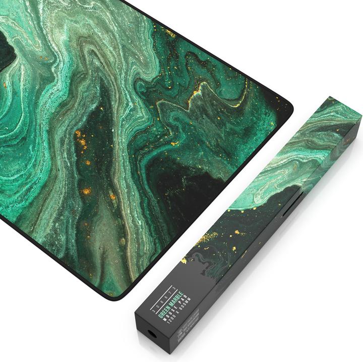 Actual product image Titanwolf Gaming mouse pad, 1200 x 600mm XXXL speed gaming mouse mat, extra-large surface, marble green (XXL)