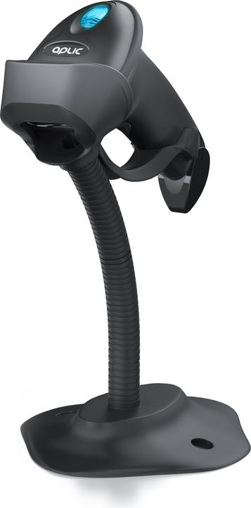 Aplic Bluetooth Barcode Scanner 2D 1D, 2,4 GHz Wireless Handscanner, Barcodescanner kabellos mit Standfuss (1D-Barcodes, 2D-Barcodes)