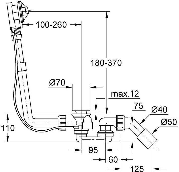 Productafbeelding Grohe Talento badafvoer en overloopfitting (Overloop ingesteld, 1 1/2")