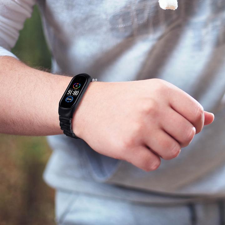 Produktbild Avizar Xiaomi Mi Band 6 / 5 Stahl Armband mit Faltschliesse (Edelstahl)