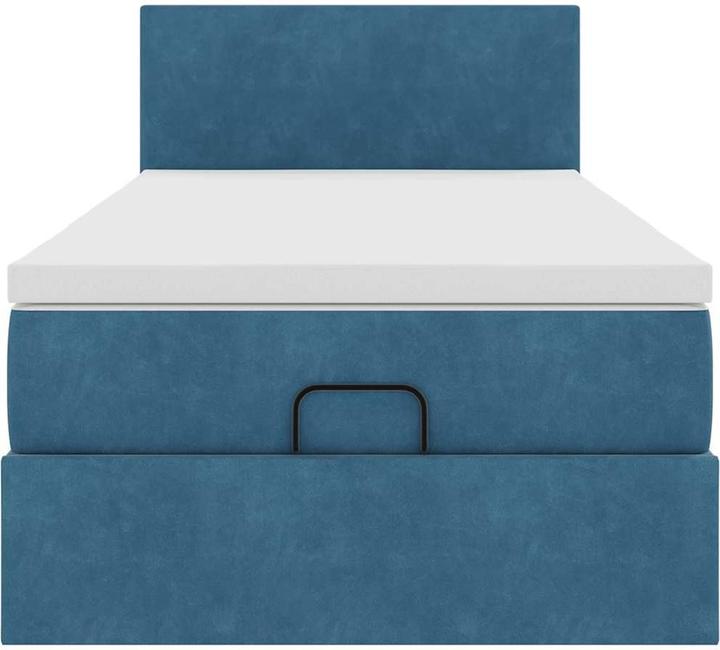 Produktbild VidaXL Ottoman-Bett mit Matratze Dunkelblau 90x200 cm Samt (90 x 200 cm)