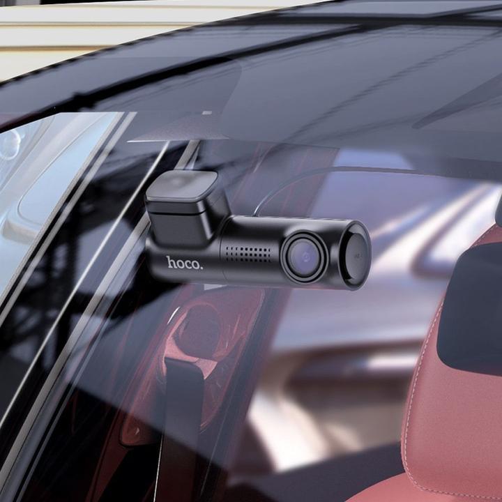 Produktbild Hoco Kopfhörer mit Mikrofon Autokamera mit Bildschirm 0,96" 1080P/30fps DV1 schwarz (Eingebautes Mikrofon, Akku, Bluetooth, Beschleunigungssensor, GPS-Empfänger, Nachtsicht, Eingebautes Display, Full HD)
