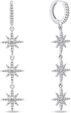 Image du produit Brilio Silver - Boucles d'oreilles longues en argent Star EA791W