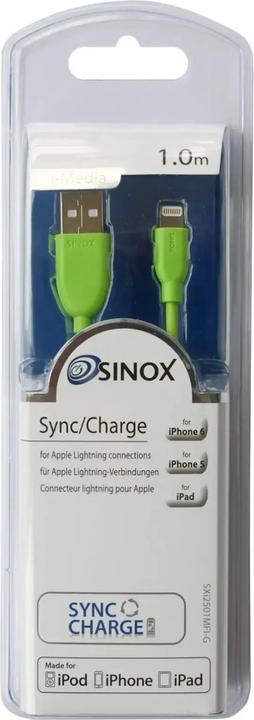 Produktbild Sinox iMedia Cbl USB-Lightn1.0M Gree (1 m, USB 2.0)