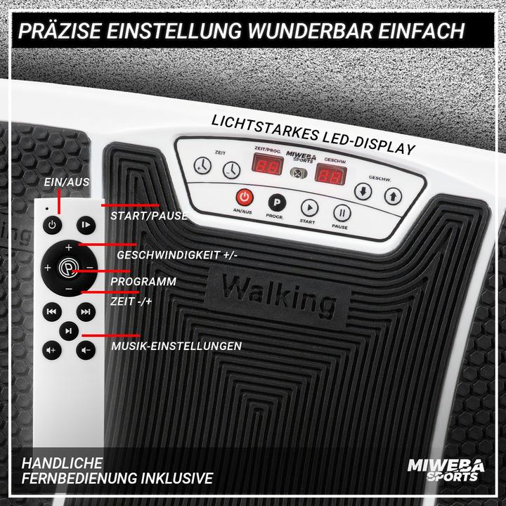 Produktbild Miweba Sports Vibrationsplatte MV200 Fitness Vibrationsgerät Vibrationsboard 3D (Grau)