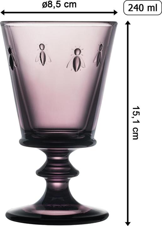 Actual product image La Rochère Abeille 4drink Glasses Coloured.24cl (24 cl, 4 Glasses, White wine glasses)