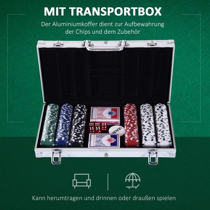 Actual product image Swisshandel24 Poker case poker set 300 poker chips 2x pack of cards 5x dice 1x aluminium case poker set chips