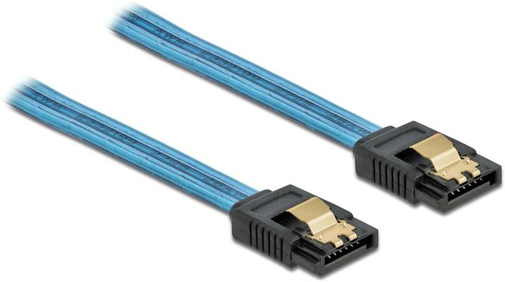 Actual product image Delock SATA cable UV light effect blue 0.2 m