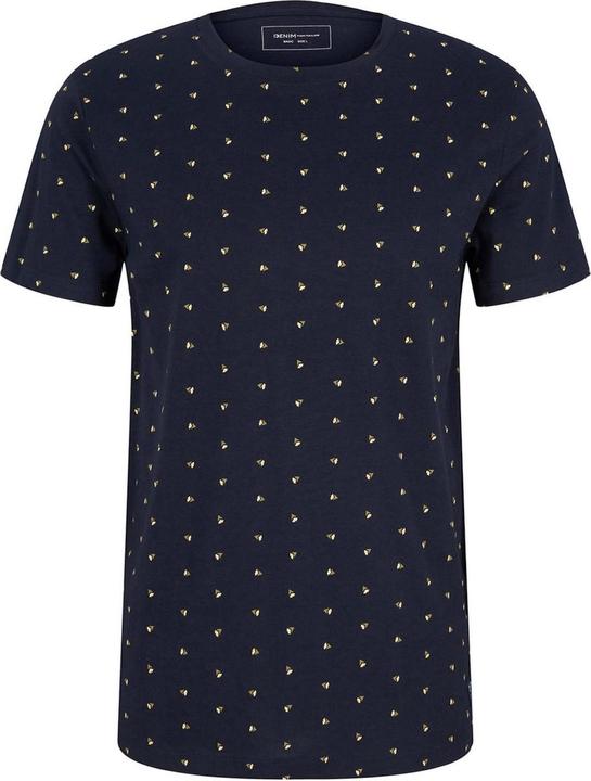 Tom Tailor T-Shirt Kurzarmshirt gepunktet mit Brusttasche (S)