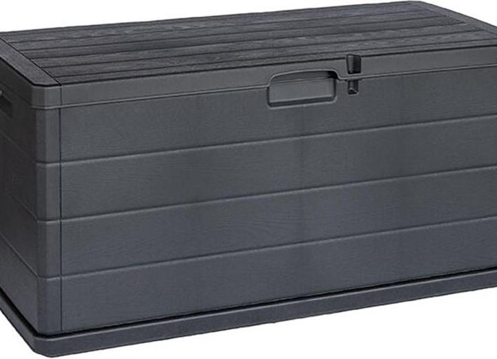 Actual product image Inda-Exclusiv XL cushion box bench seat 2 persons plastic anthracite 340L