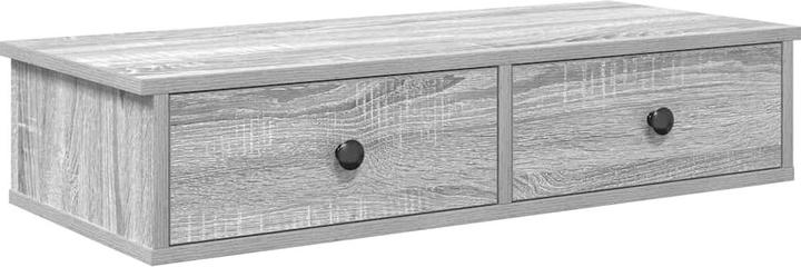 Actual product image VidaXL Wall shelf with drawers Grey Sonoma 80x31x17 cm Wood-based material
