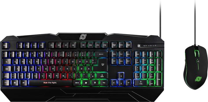 MediaRange Gaming-Set Tastatur 104 Tast + Maus 6-Tast (UK) (Eng. Int., Kabelgebunden)